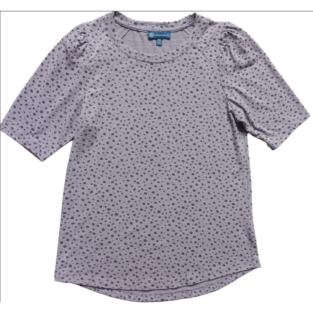 Women's Democracy T-Shirt XS Purple Gray